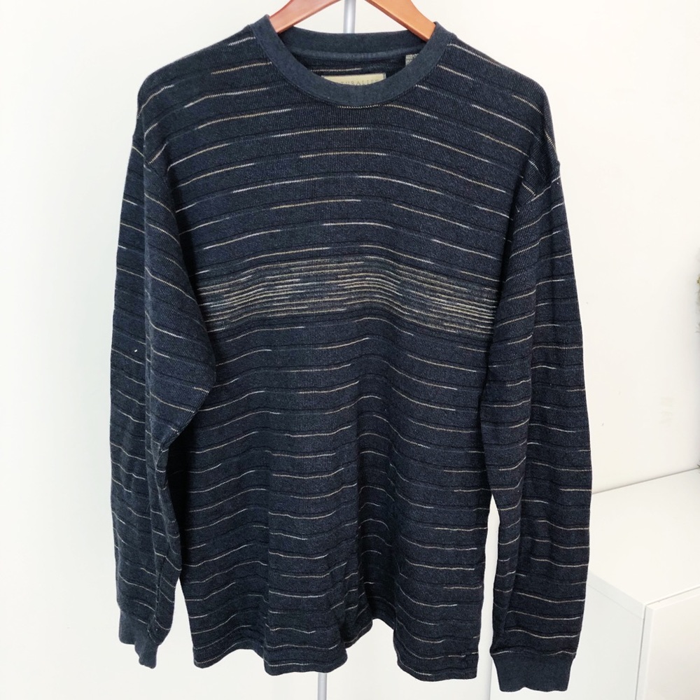NWOT Size Large Men’s Navy Blue Striped Sweater